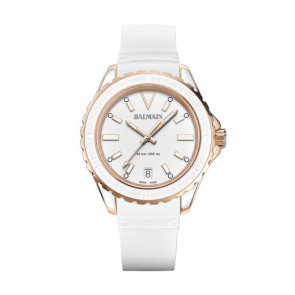 Bracelet de montre Balmain B43362225 / 1732651 Caoutchouc Blanc 18mm