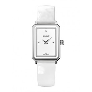 Bracelet de montre Balmain B43962226 / 1732661 Cuir Blanc 16mm