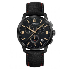 Bracelet de montre Balmain B74873264 / 1722675 Cuir Noir 22mm