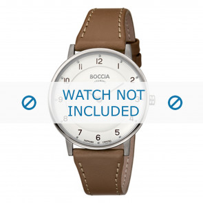 Bracelet de montre Boccia 3259-01 Cuir Brun 18mm
