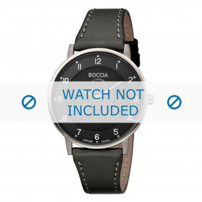Bracelet de montre Boccia 3259-02 Cuir Gris 18mm