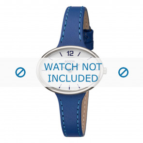 Boccia bracelet de montre 3261-03 Cuir Bleu 16mm + coutures défaut