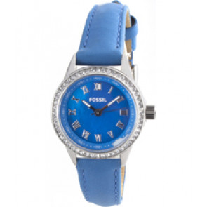 Bracelet de montre Fossil BQ1103 Cuir Bleu 12mm