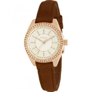 Bracelet de montre Fossil BQ1549 Cuir Brun 12mm