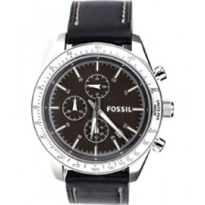 Bracelet de montre Fossil BQ2069 Cuir Noir 22mm