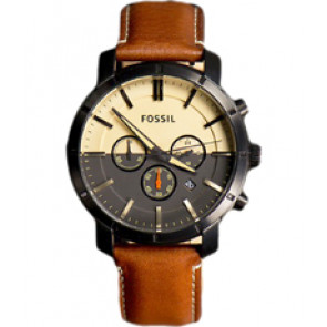 Bracelet de montre Fossil BQ2157 Cuir Brun 22mm