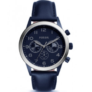 Bracelet de montre Fossil BQ2189 Cuir Bleu 22mm