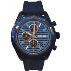 Bracelet de montre Fossil BQ2211 Silicone Bleu 22mm