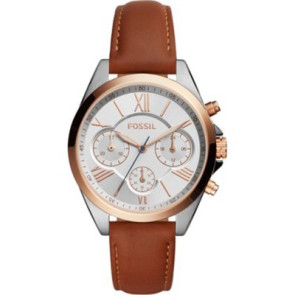 Bracelet de montre Fossil BQ3039 Cuir Brun 16mm