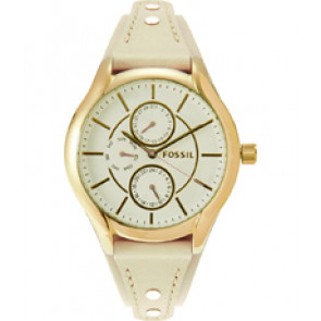 Bracelet de montre Fossil BQ3091 Cuir Blanc 18mm