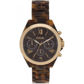 Bracelet de montre Fossil BQ3120 Plastique Brun 18mm