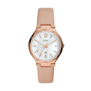 Bracelet de montre Fossil BQ3743 Cuir Rose 10mm