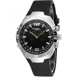 Bracelet de montre Fossil BQ9353 Silicone Noir 20mm