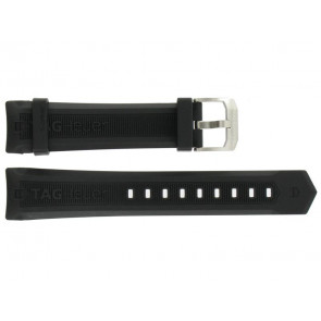Bracelet de montre Tag Heuer CAF101E-EWZ5762 / CAF1010 Silicone Noir 21mm