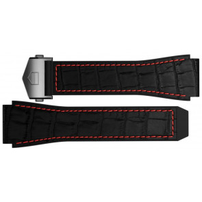 Bracelet de montre Montre intelligente Tag Heuer BT6234 Cuir Noir