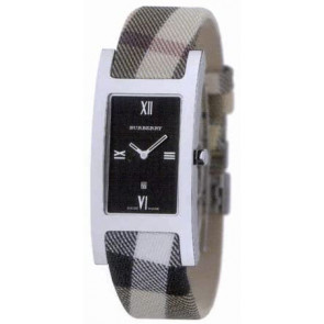 Bracelet de montre Burberry BU1008 Cuir/Textile Bicolore 17mm