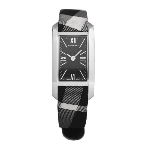 Bracelet de montre Burberry BU1080 / Antima 7177812 - Fabric Watch Band (Old ref 31138) Cuir Noir 14mm