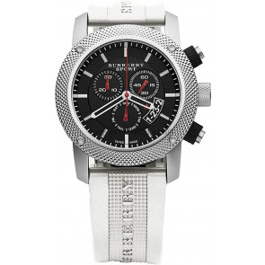 Bracelet de montre Burberry BU7707 Plastique Blanc 24mm