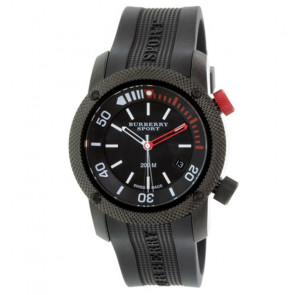 Bracelet de montre Burberry BU7720 Caoutchouc Noir 24mm