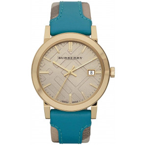 Bracelet de montre Burberry BU9018 Cuir Bleu
