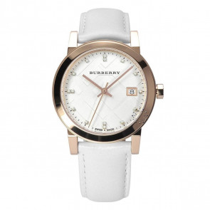 Bracelet de montre Burberry BU9130 Cuir Blanc