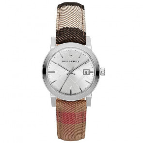 Bracelet de montre Burberry BU9151 Cuir/Textile Multicolore 18mm