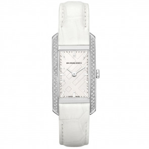 Bracelet de montre Burberry BU9506 Peau de crocodile Blanc