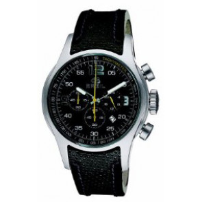 Breil bracelet de montre BW0171 Cuir Noir 21mm + coutures grises