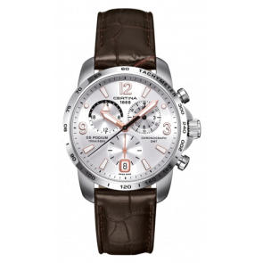 Bracelet de montre Certina C0016391603701 / C610015781 Cuir Brun 21mm
