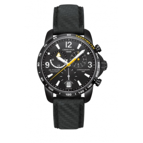 Bracelet de montre Certina C0016391605701 / C610016427 Cuir Noir 21mm