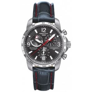 Bracelet de montre Certina C0016391608710 / C610017580 Cuir Noir 21mm