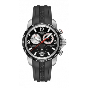 Bracelet de montre Certina C0016392705700A / C603017928 Caoutchouc Noir 21mm