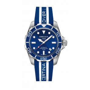 Bracelet de montre Certina C0134071704100 / C610018006 Caoutchouc Bleu