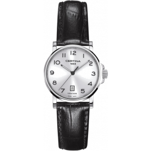 Bracelet de montre Certina C0172101603200 / C600015904 Cuir Noir 15mm