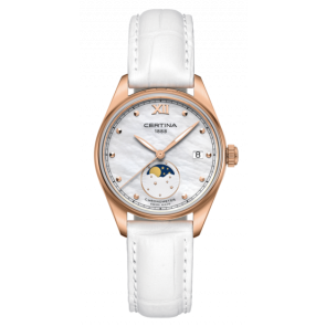 Bracelet de montre Certina C033257 Cuir Blanc 16mm