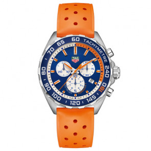 Bracelet de montre Tag Heuer CAZ101B / BT0729 Caoutchouc Orange 21.5mm