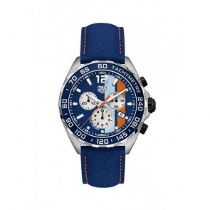 Bracelet de montre Tag Heuer CAZ101N / BC0933 Cuir/Plastique Bleu 21.5mm