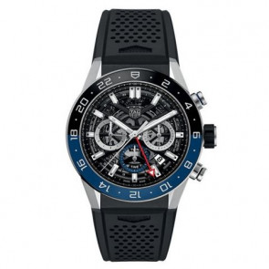 Bracelet de montre Montre intelligente Tag Heuer CBG2A1Z / FT6157 Caoutchouc Noir 22.5mm