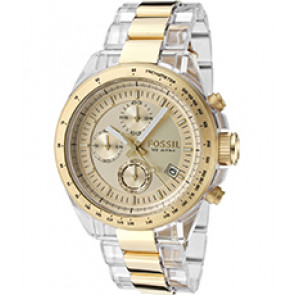 Bracelet de montre Fossil CH2682 Acier inoxydable Plaqué or 22mm