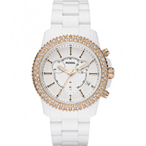 Bracelet de montre Fossil CH2716 Plastique Blanc 22mm