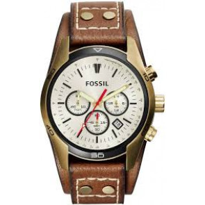Bracelet de montre Fossil CH2987 Cuir Brun 22mm