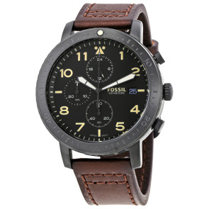 Bracelet de montre Fossil CH3086 Cuir Brun foncé 22mm