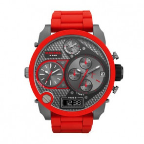 Bracelet de montre Diesel DZ7279 Acier/Silicone Rouge 28mm