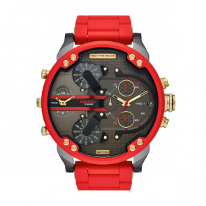 Bracelet de montre Diesel DZ7430 Acier/Silicone Rouge 28mm