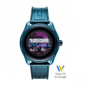 Bracelet de montre Montre intelligente Diesel DZT2020 Plastique Bleu 22mm