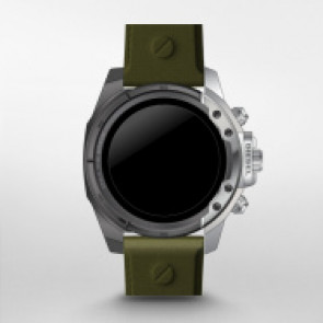 Bracelet de montre Montre intelligente Diesel DZT2025 Cuir Vert 22mm