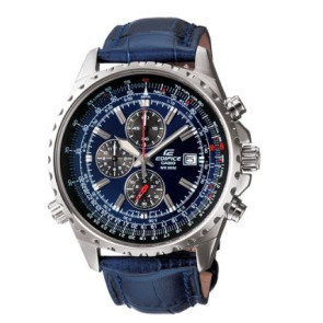 Casio bracelet de montre 10309803 Edifice Cuir Bleu foncé 22mm 