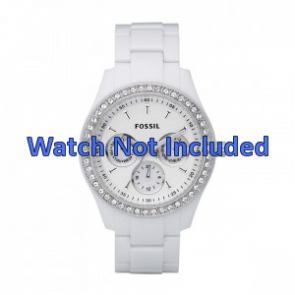 Bracelet de montre Fossil ES1967 Plastique Blanc 9mm