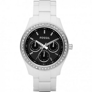 Bracelet de montre Fossil ES2669 Stella Plastique Blanc 18mm