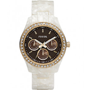 Bracelet de montre Fossil ES2794 Plastique Blanc 18mm
